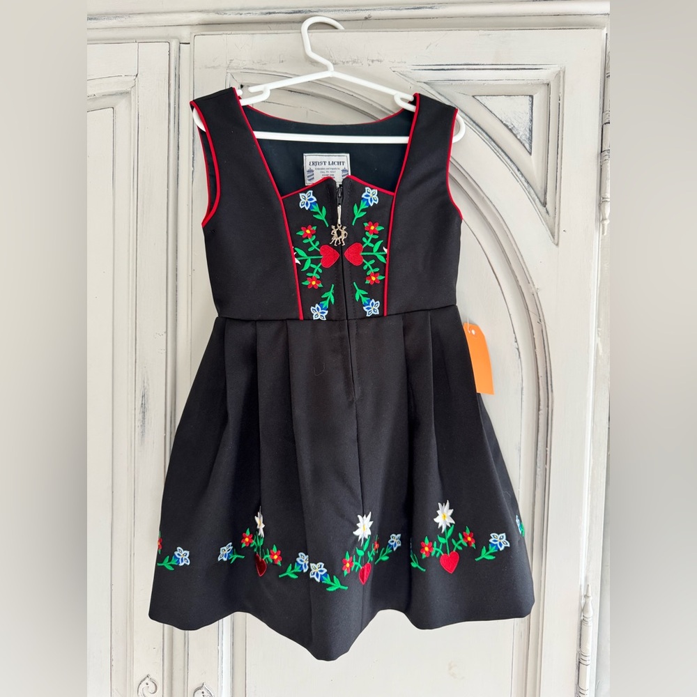 Ernst Licht German Children’s Wendy Black Dirndl Set, Sz 4